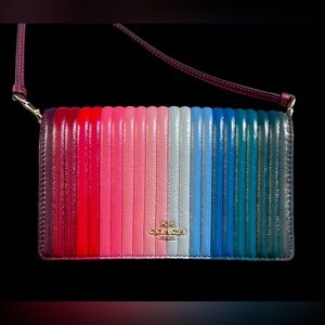 Coach Rainbow Anna Quilted Foldover Crossbody